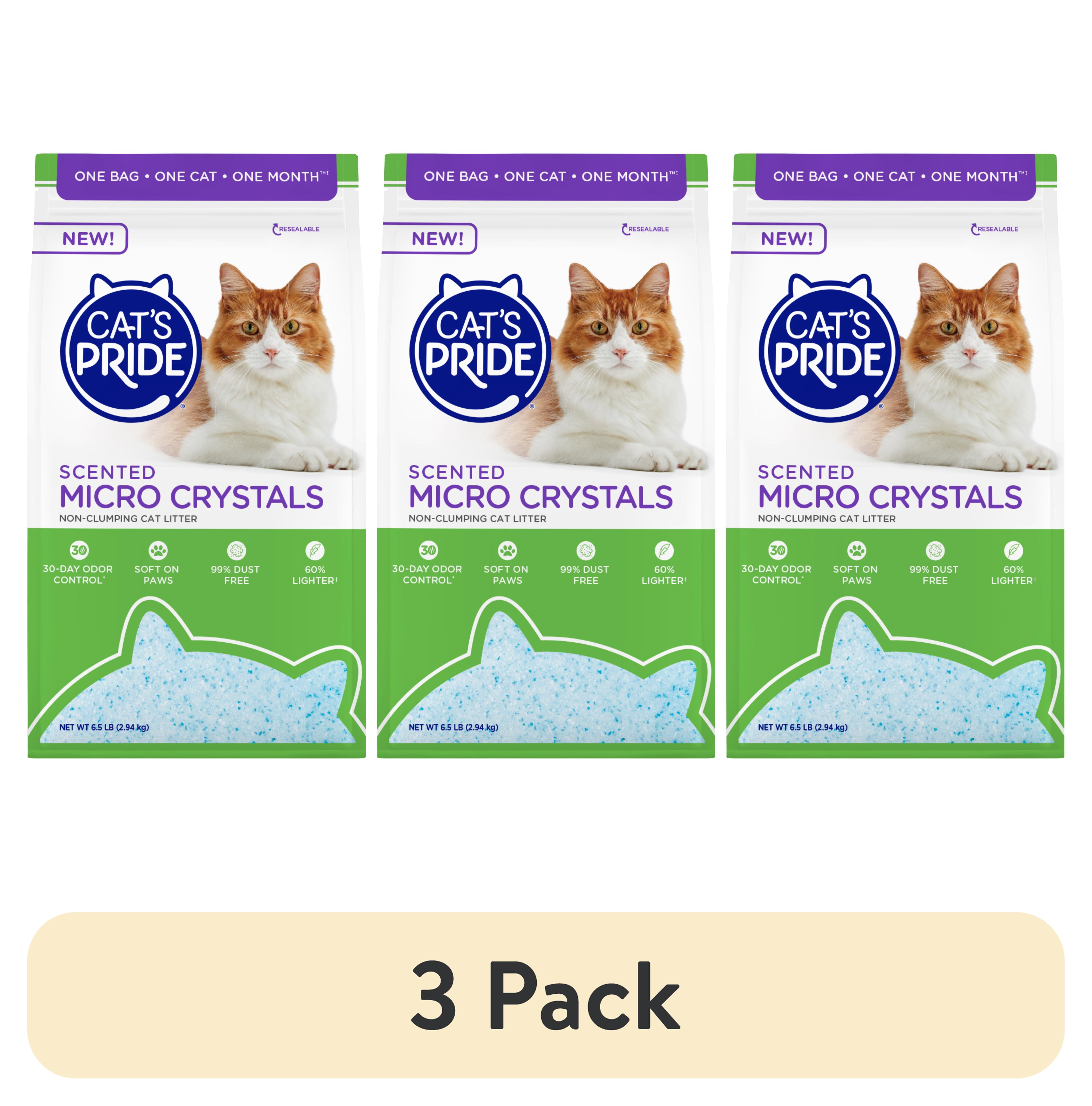 (3 pack) Cat's Pride Scented Micro Crystal Cat Litter 6.5lb Bag