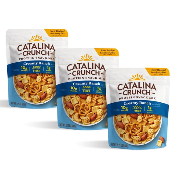 (3 pack) Catalina Crunch Protein Snack Mix Creamy Ranch, 5.25 oz