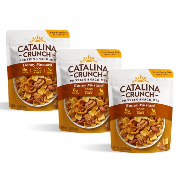 (3 pack) Catalina Crunch Protein Snack Mix Honey Mustard, 5.25 oz