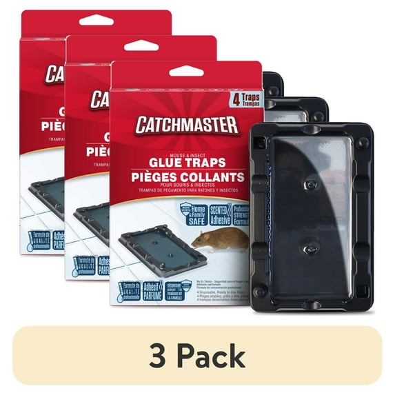 (3 pack) Catchmaster Mouse & Insect Solid Glue Traps 4 Count