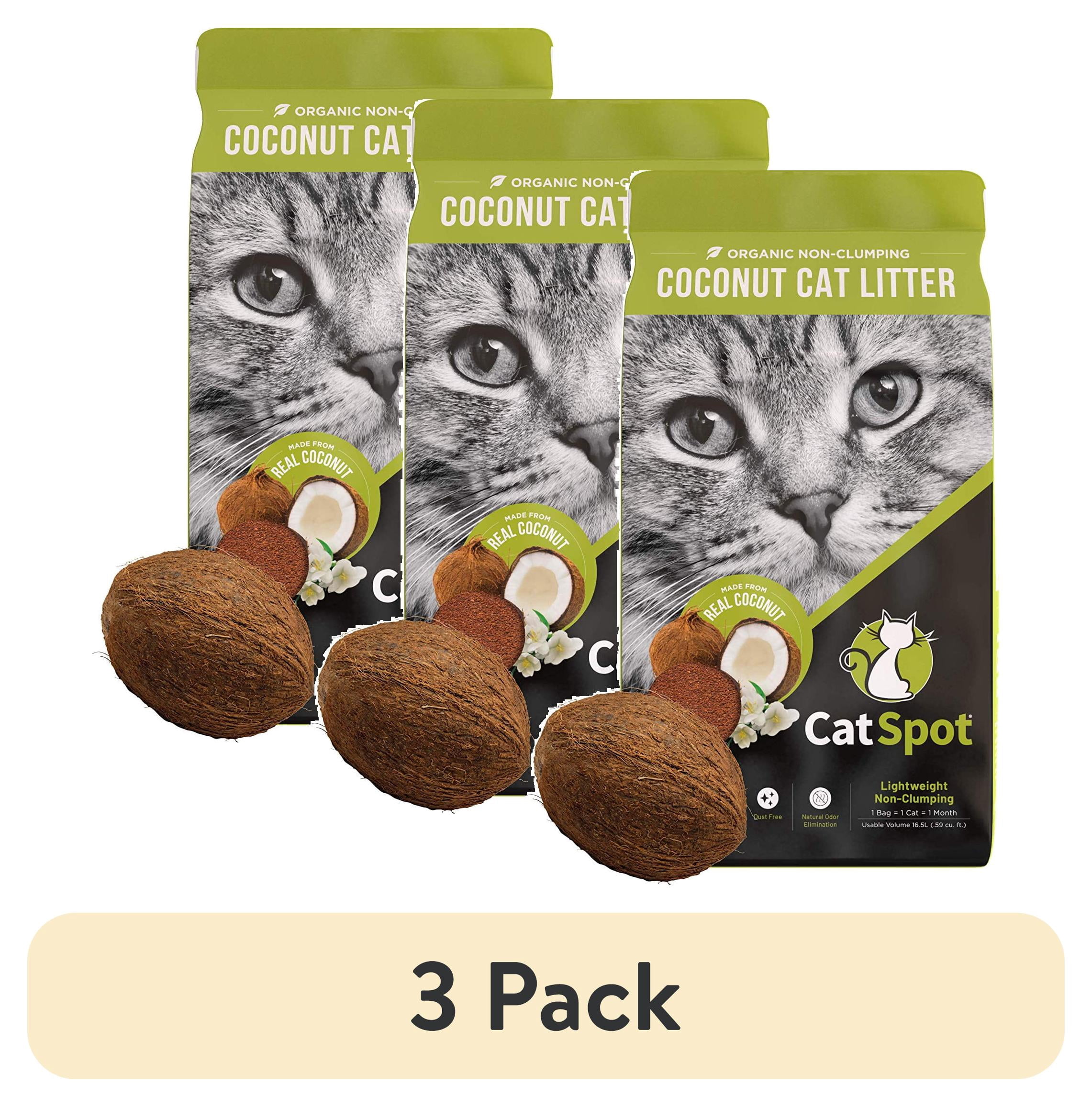 (3 pack) Catspot 100% Organic Coconut Non Clumping Cat Litter, 5 lb Bag