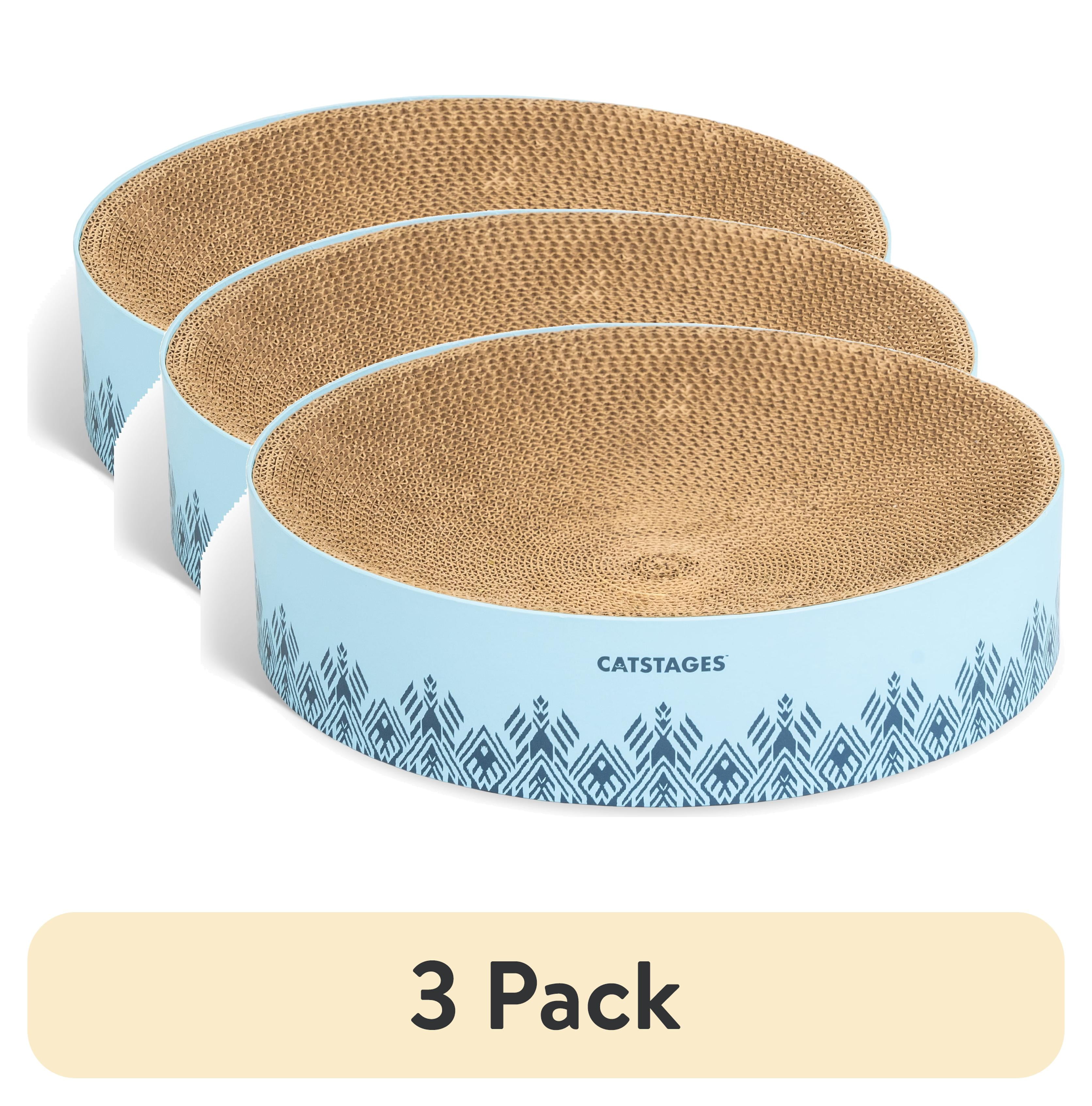 (3 pack) Catstages Scratch & Snuggle Cat Scratcher Bowl Blue