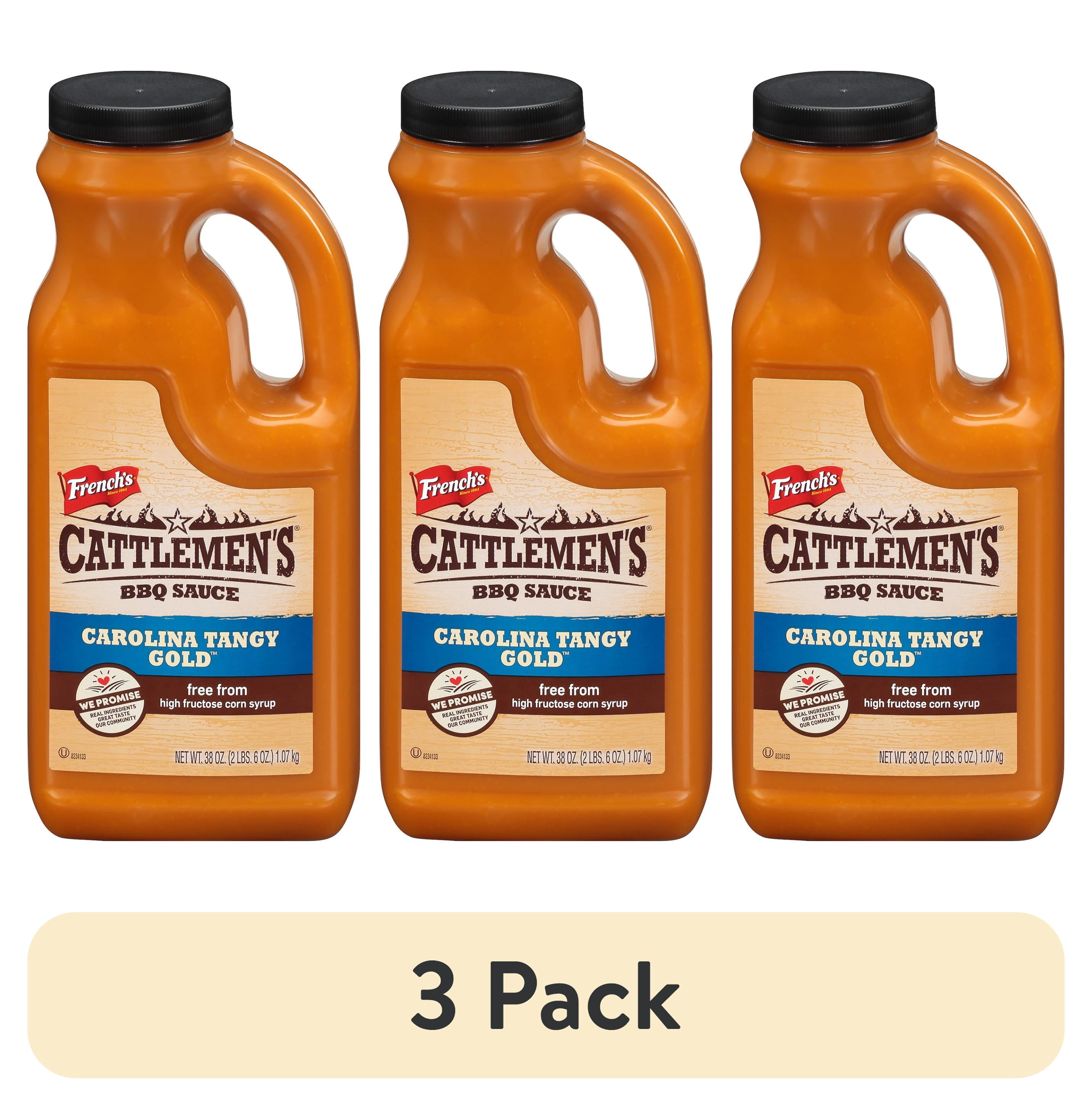 (3 pack) Cattlemen's Kosher Carolina Tangy Gold BBQ Sauce, 38.0 oz Jug