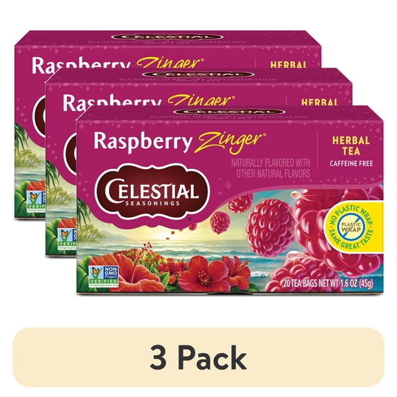 (3 pack) Celestial Seasonings Raspberry Zinger Herbal Tea