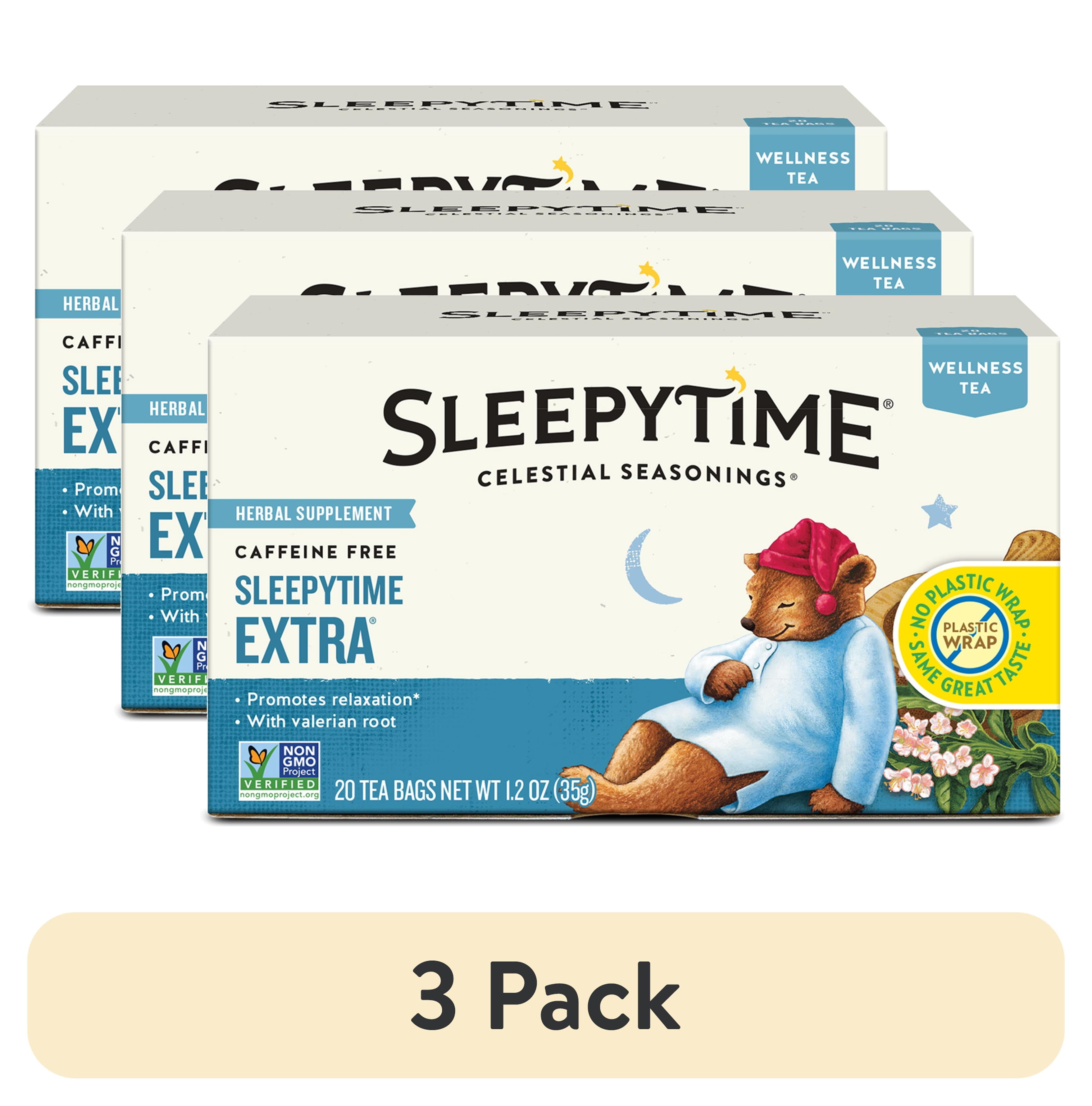 (3 pack) Celestial Seasonings Sleepytime Extra Wellness Herbal Tea Bags (20 Count)