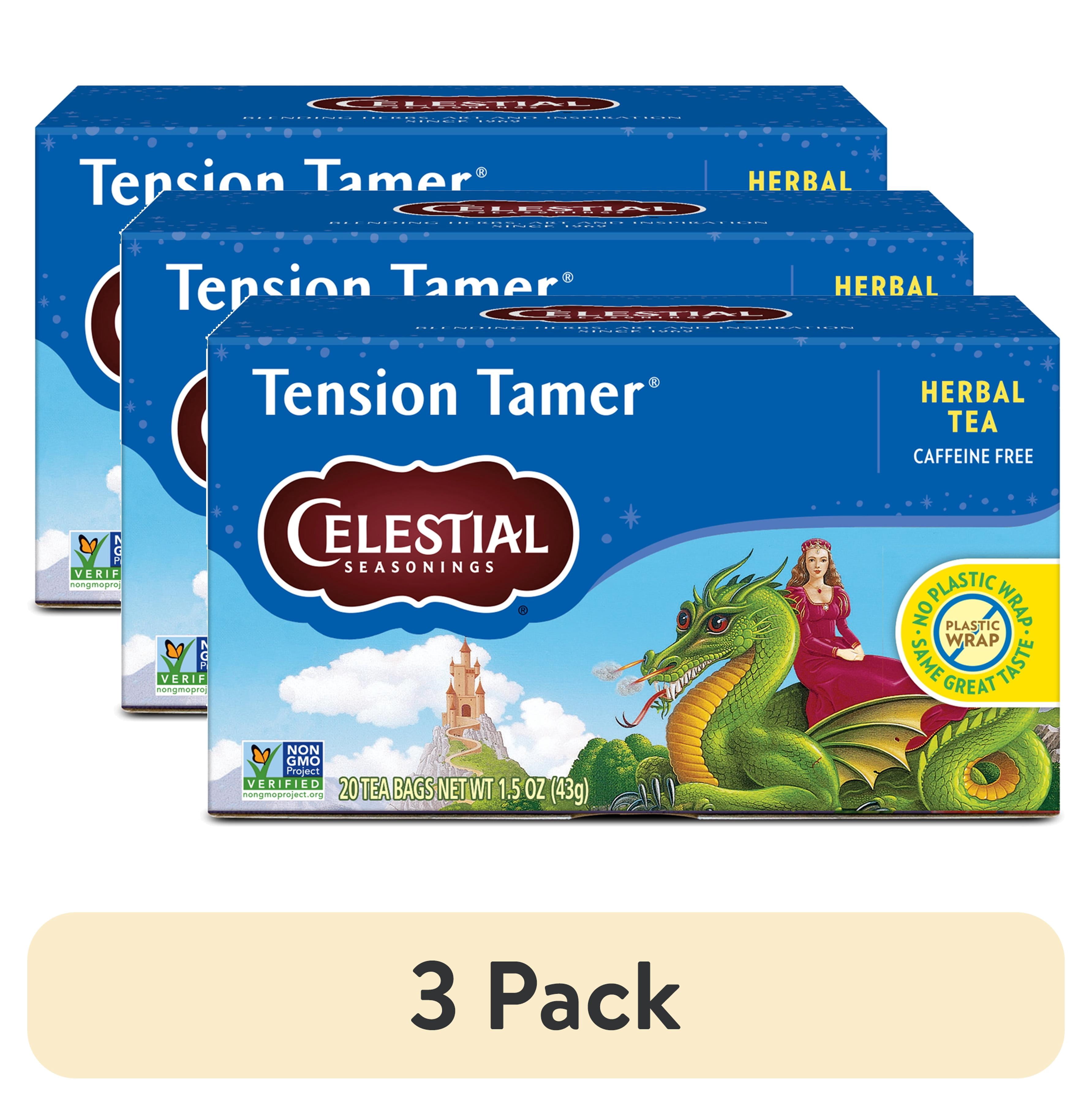 (3 pack) Celestial Seasonings Tension Tamer Caffeine-Free Herbal Tea Bags (20 Count)