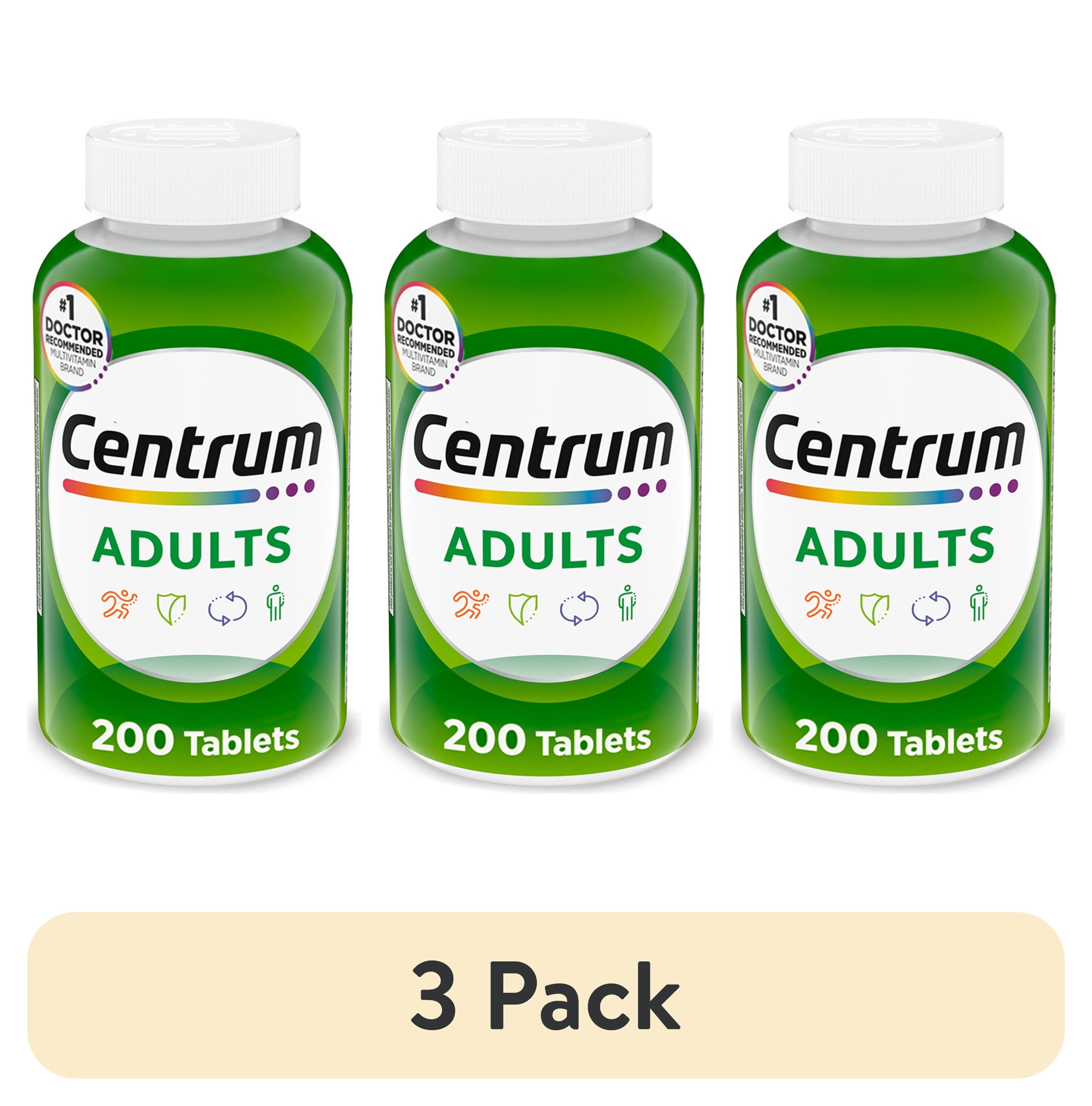 (3 pack) Centrum Adults Multivitamin With Vitamin B & D3, Tablets, 200 Count
