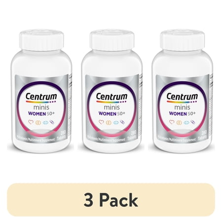 (3 pack) Centrum Minis Silver Womens 50 Plus Vitamins, Multivitamin Supplement, Supports Memory and Cognition, 280 Count