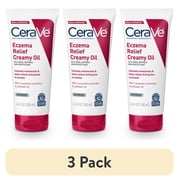 (3 pack) CeraVe Eczema Relief Creamy Body Oil for Itchy Dry Skin with Colloidal Oatmeal, 3.4 fl oz
