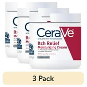 3 pack CeraVe Itch Relief Moisturizing Cream Steroid-Free Treatment for Dry & Itchy Skin, 16 oz