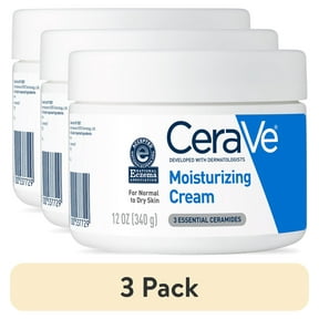 (3 pack) CeraVe Face & Body Moisturizer Cream for Normal to Dry Skin 12 oz