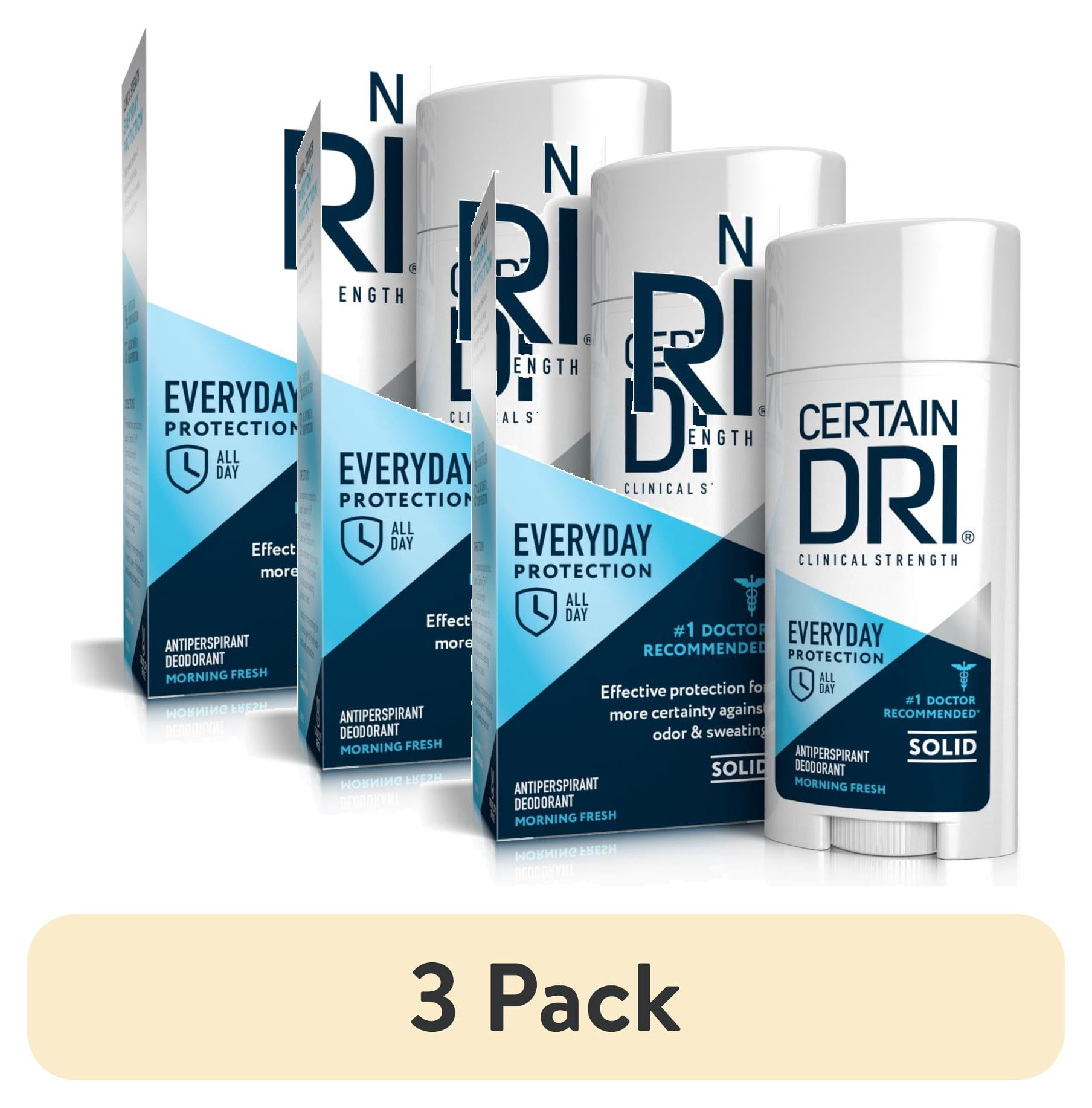 (3 pack) Certain Dri Clinical Strength Everyday Protection Antiperspirant Deodorant Solid Morning Fresh 2.6 oz