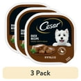thumbnail image 1 of (3 pack) Cesar Classic Loaf In Sauce Duck Recipe Wet Dog Food Adult, 3.5 Oz Easy Peel Tray, 1 of 13
