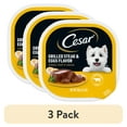 thumbnail image 1 of (3 pack) Cesar Classic Loaf In Sauce Grilled Steak & Eggs Dog Food, 3.5 Oz Easy Peel Tray, 1 of 15