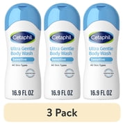 3 pack Cetaphil Ultra Gentle Body Wash, For Dry to Normal, Sensitive Skin, Fragrance Free, 16.9 fl oz