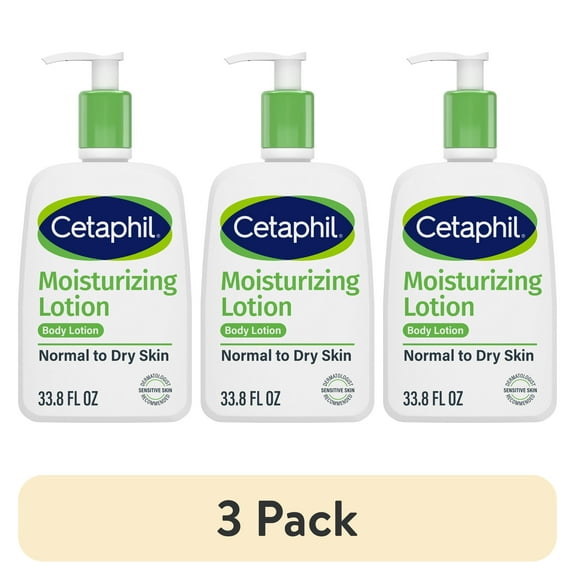 (3 pack) Cetaphil Hydrating Moisturizing Lotion for Normal to Dry Skin, Sensitive Skin, 33.8 Fl Oz