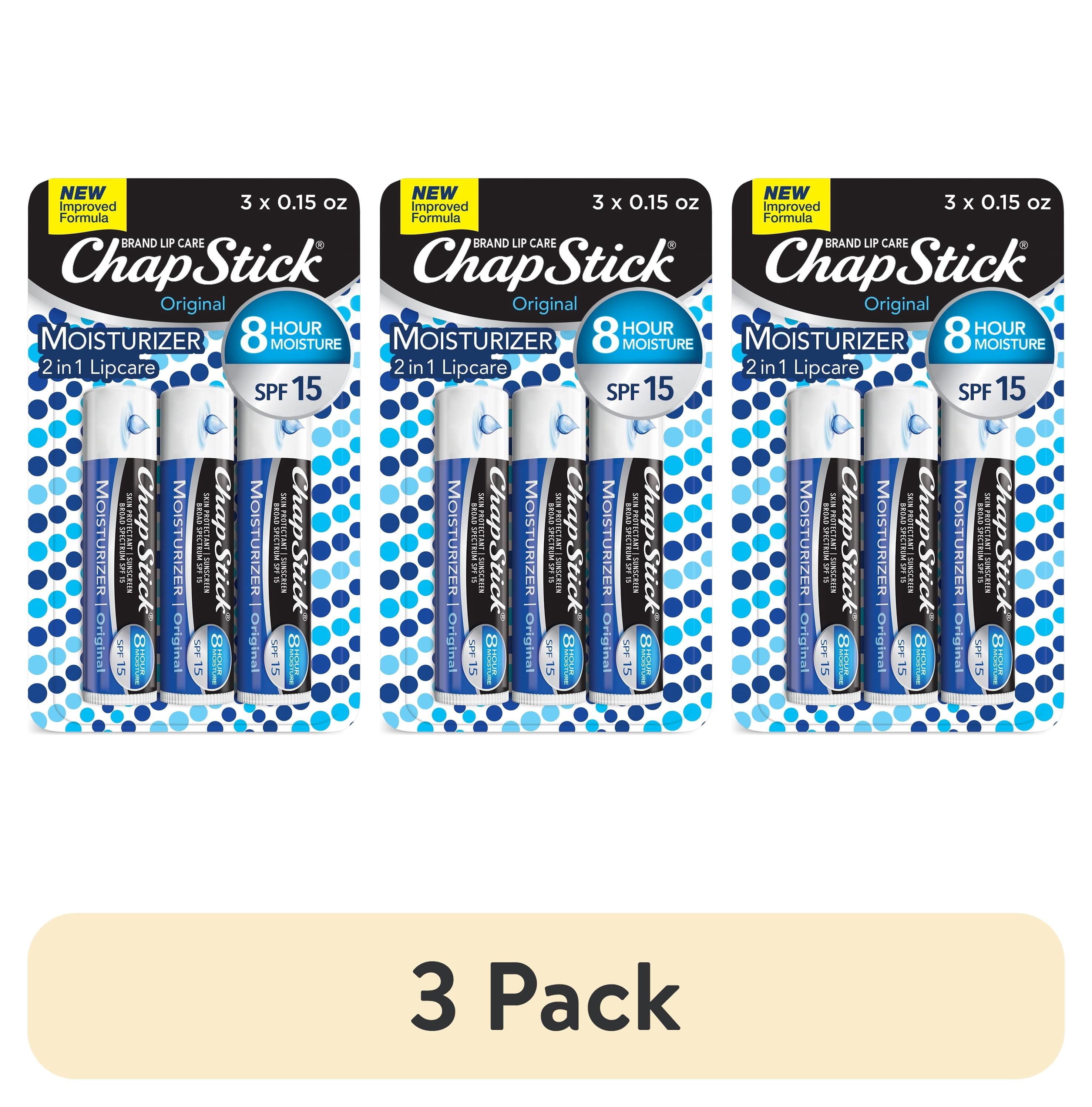 (3 pack) ChapStick Moisturizer Original Lip Balm Tubes - 0.15 Oz (Pack of 3)