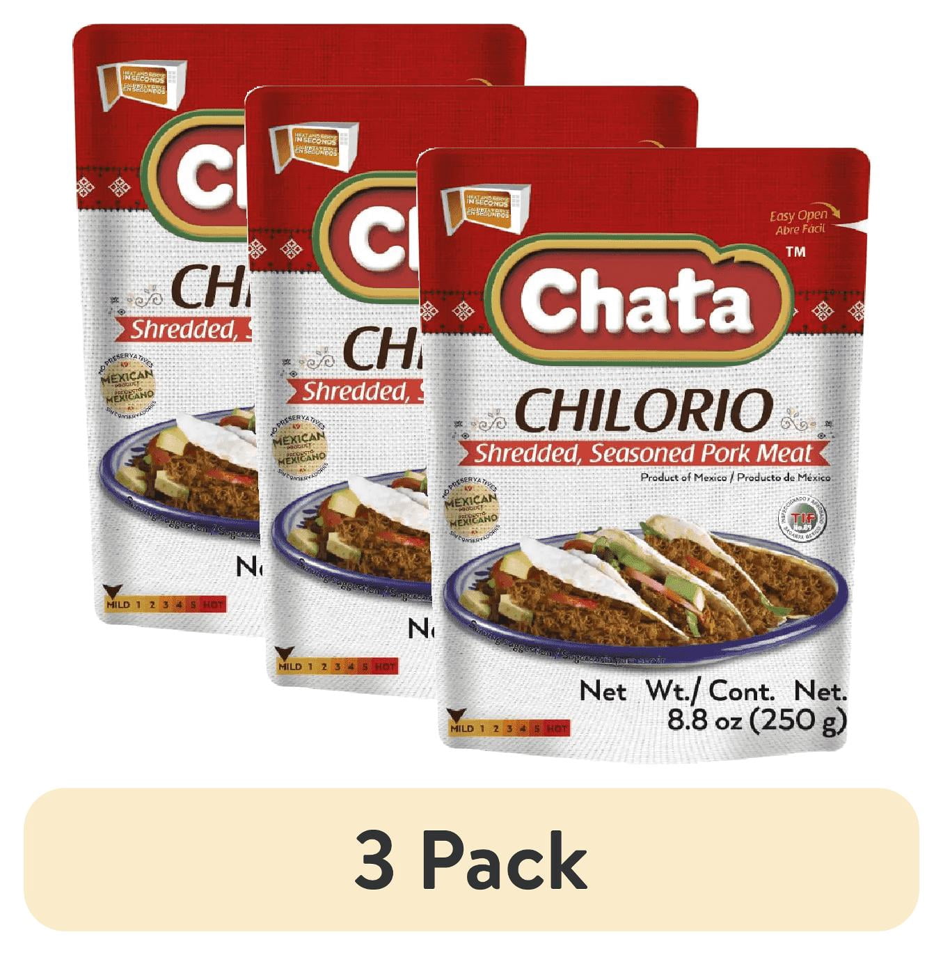 (3 pack) Chata Chilorio Pork Pouch, 8.8 oz, Pack of 1