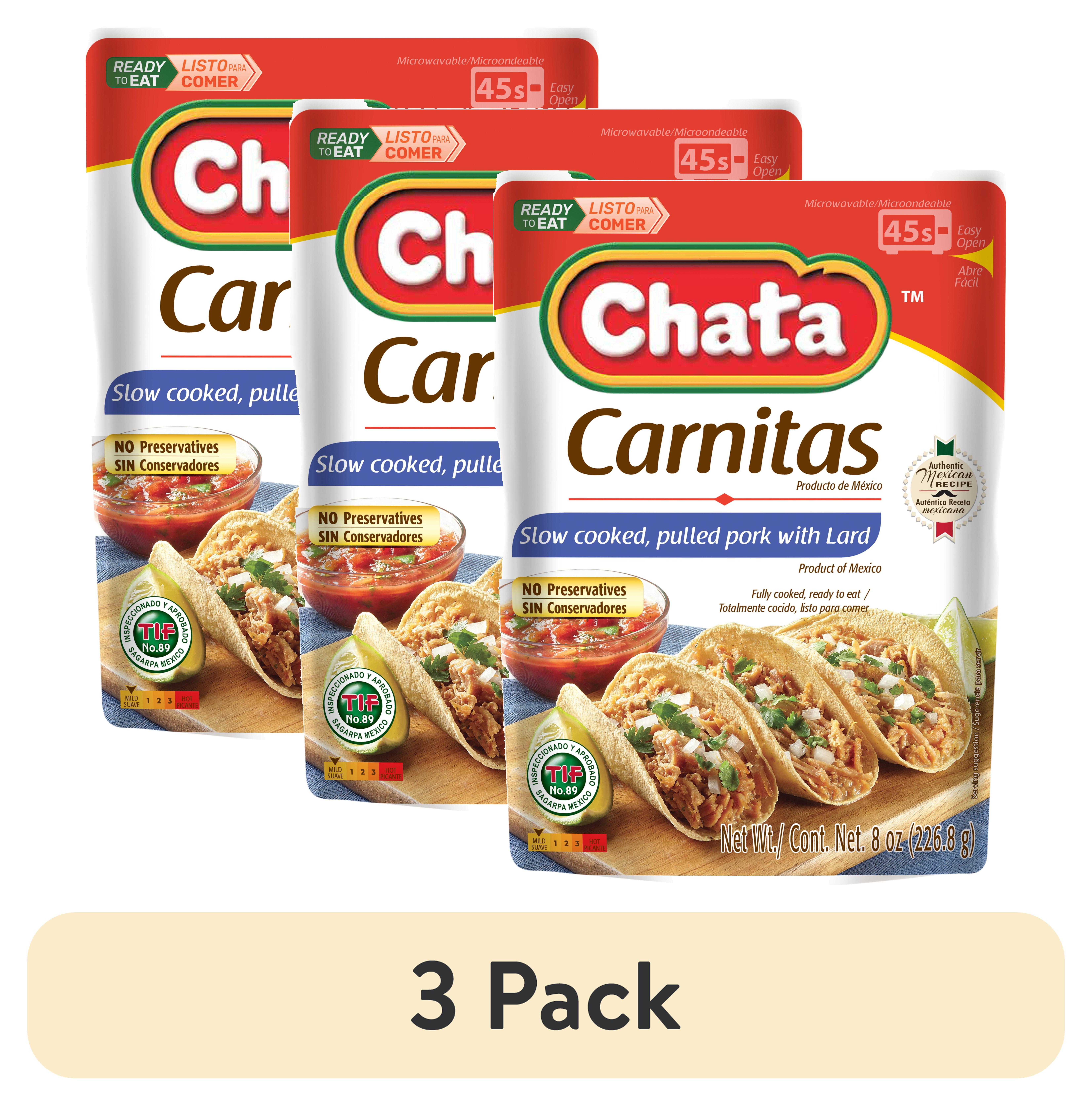 (3 pack) Chata Pork Carnitas Pouch, 8 oz, Pack of 1