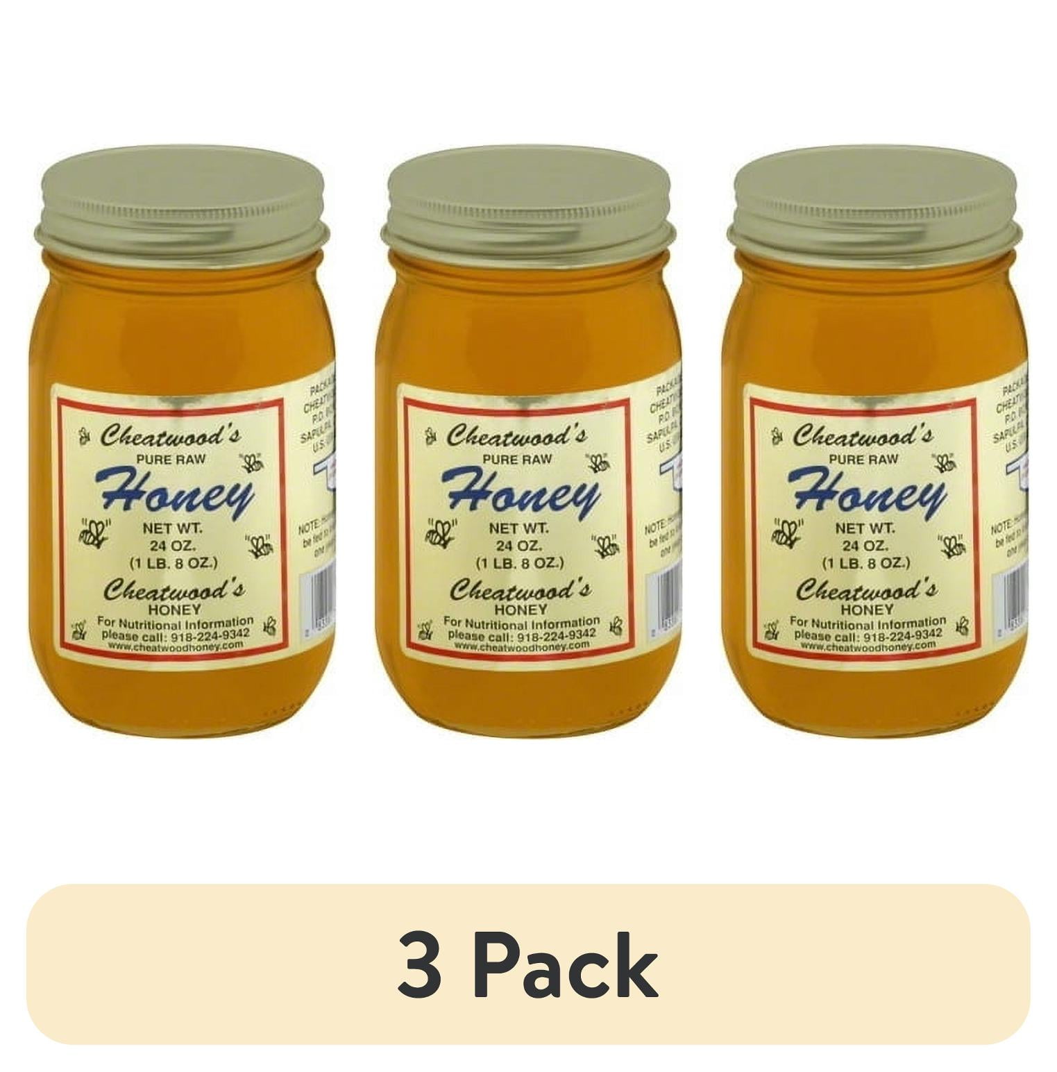 (3 pack) Cheatwood's Pure Raw Honey, 24 oz.