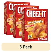 (3 pack) Cheez-It Extra Toasty Cheddar Jack Cheese Crackers, Baked Snack Crackers, 12.4 oz