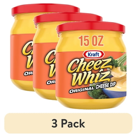 (3 pack) Cheez Whiz Cheese Dip, 1 Jar, Original Flavor, Easy Dip, 15 oz