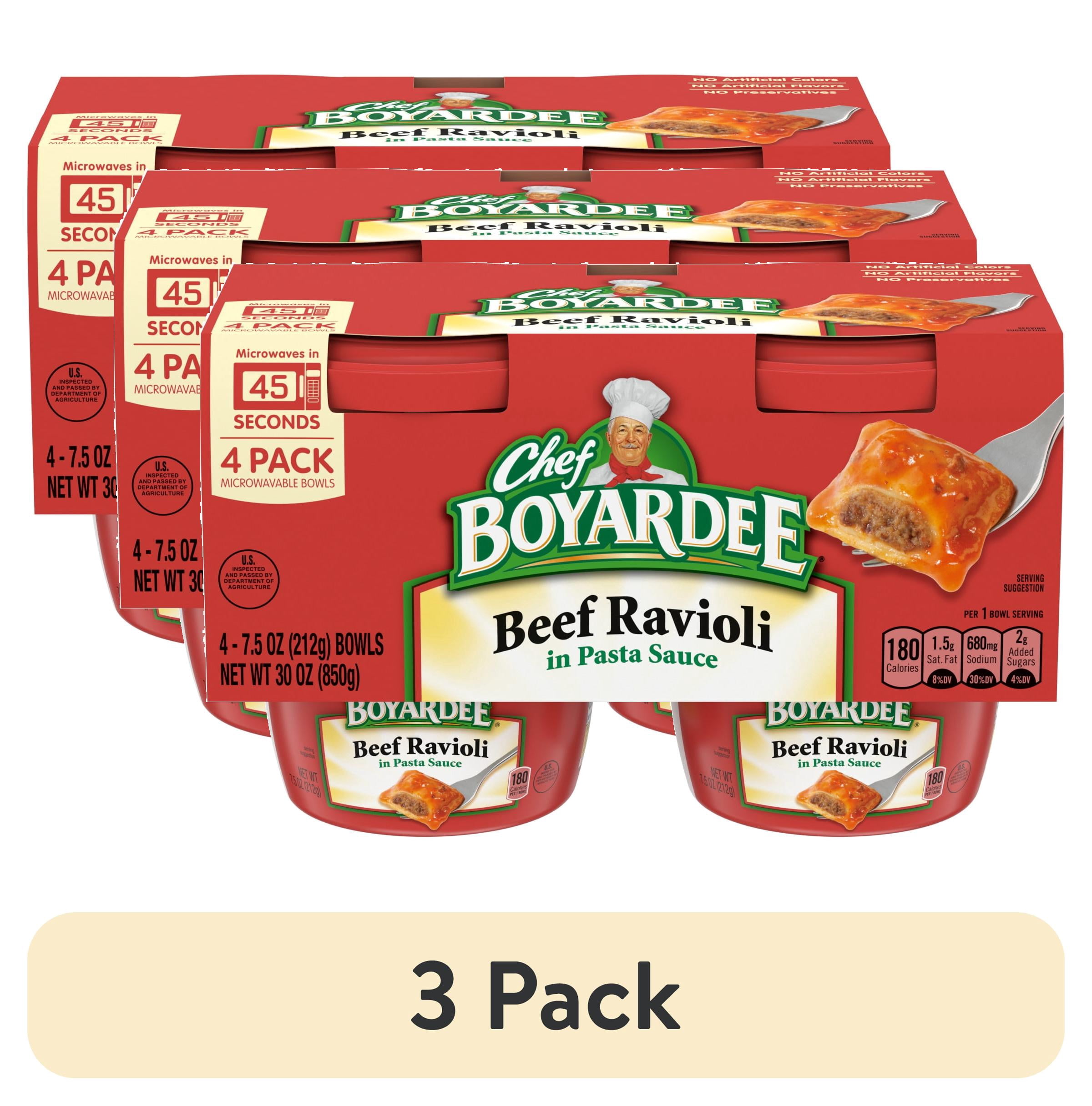 Mircowave Raviloi (3 pack) Chef Boyardee Beef Ravioli in Pasta Sauce, Microwavable Meal ...