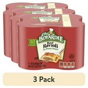 (3 pack) Chef Boyardee Beef Ravioli in Tomato Sauce, Microwave Pasta, 4 Pack, 15 oz