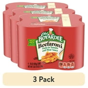 (3 pack) Chef Boyardee Beefaroni Beef Macaroni, Microwave Pasta, 4 Pack, 15 oz
