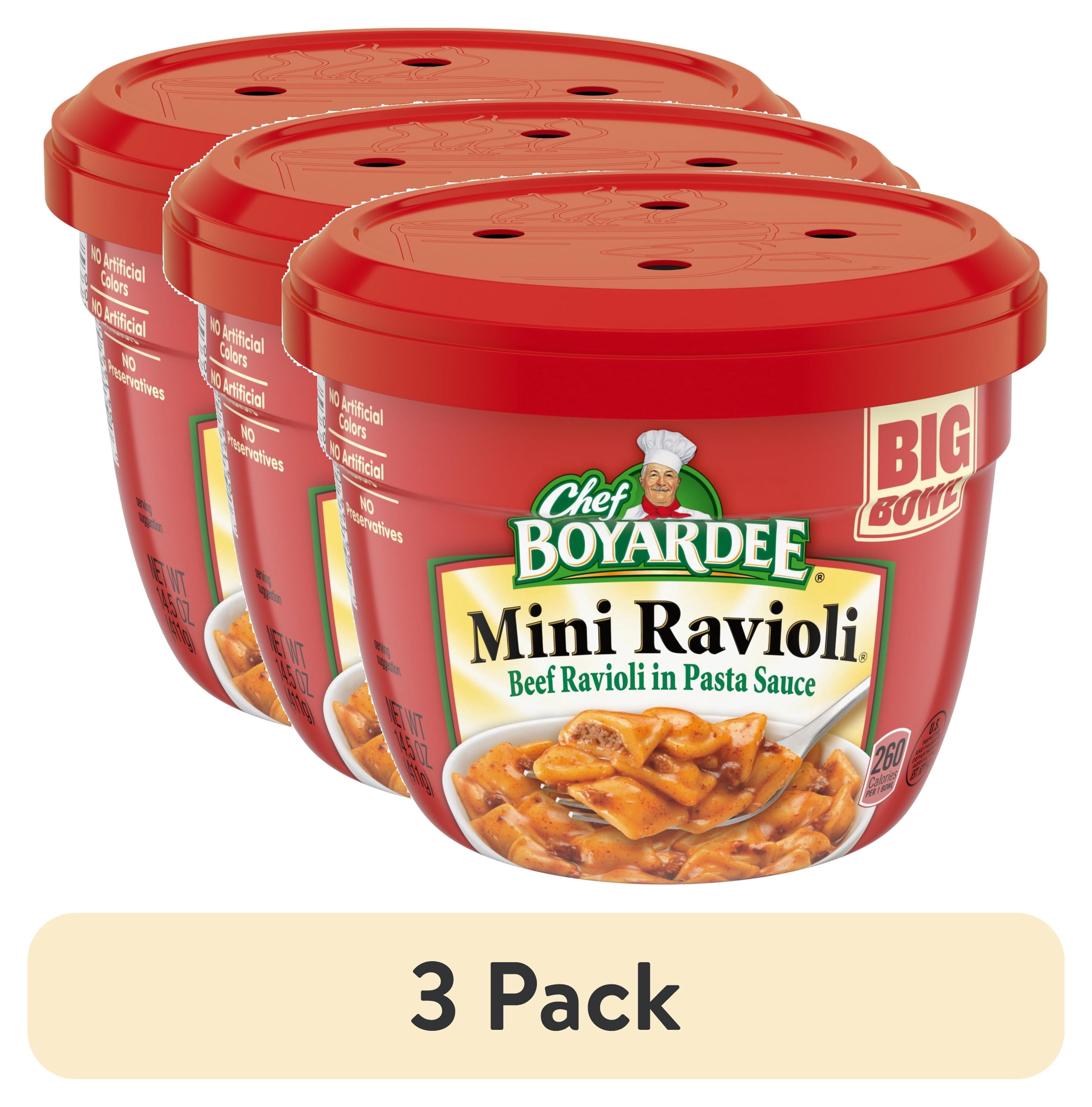 3 pack) Chef Boyardee Mini Ravioli, Beef Ravioli in Pasta Sauce