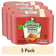 (3 pack) Chef Boyardee Spaghetti and Meatballs, Microwave Pasta, 4 Pack, 14.5 oz