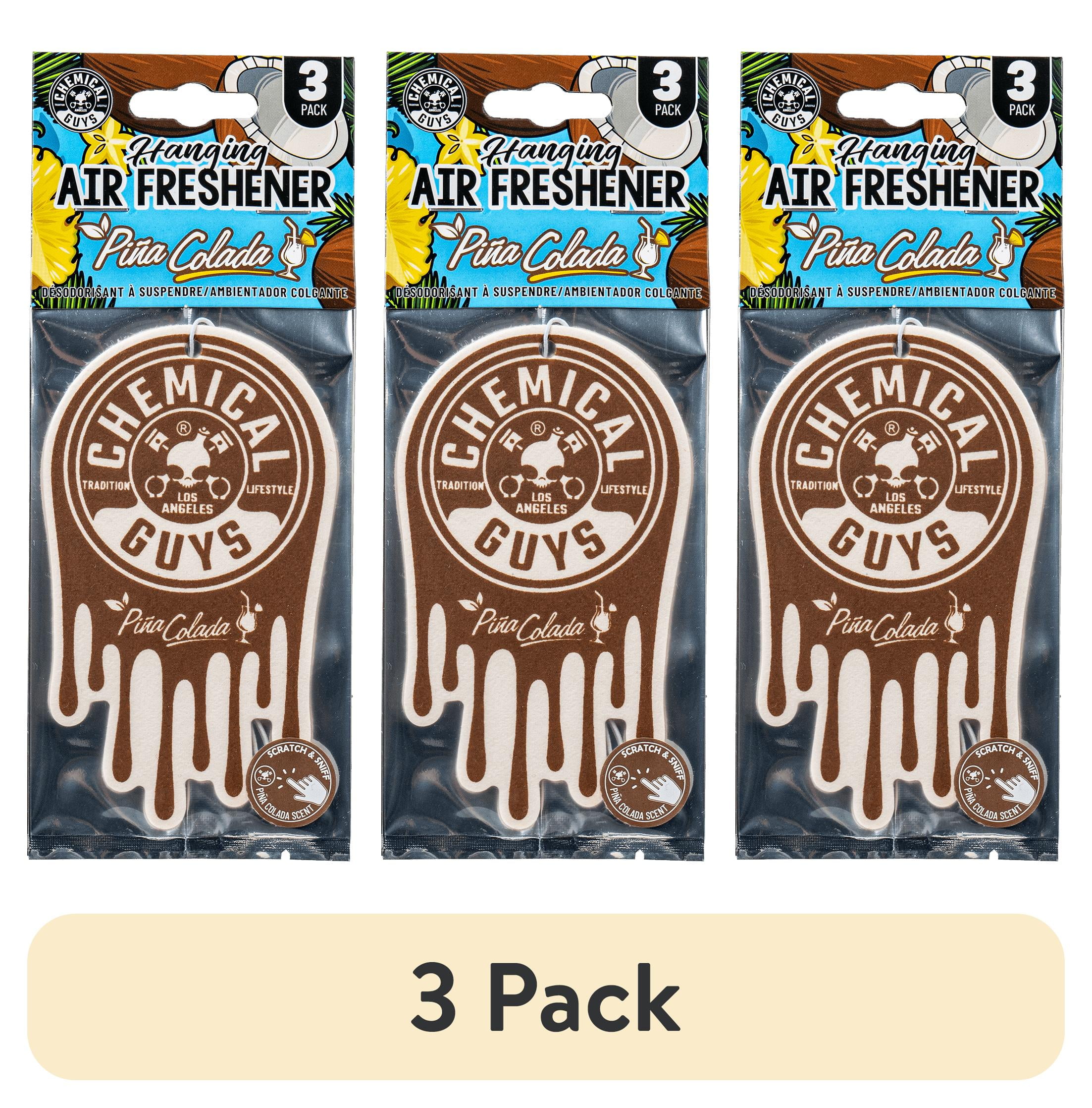 (3 pack) Chemical Guys Hanging Air Freshener 3-pack, Pina Colada