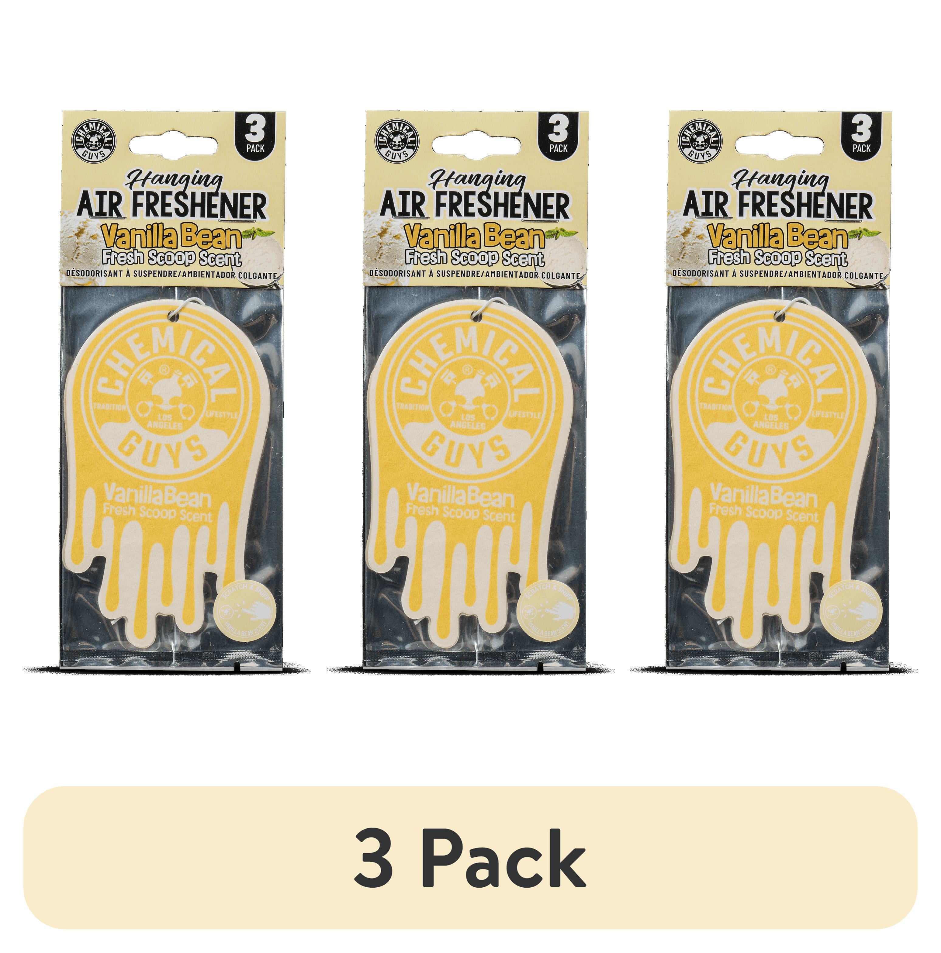 (3 pack) Chemical Guys Hanging Vanilla Bean Fresh Scoop Scent Air Freshener