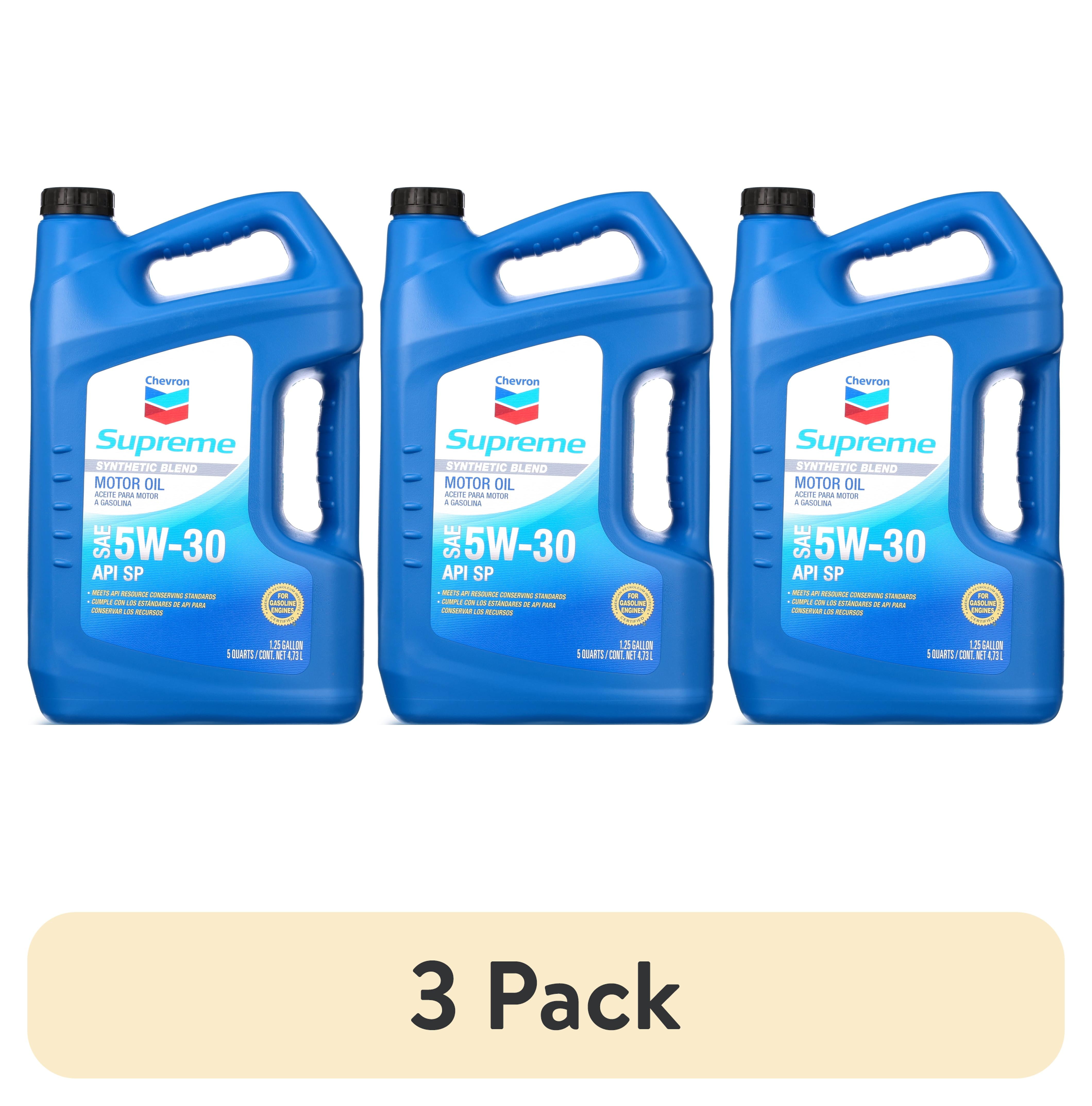 (3 pack) Chevron Supreme Synthetic Blend Motor Oil 5W30, 5 Quart