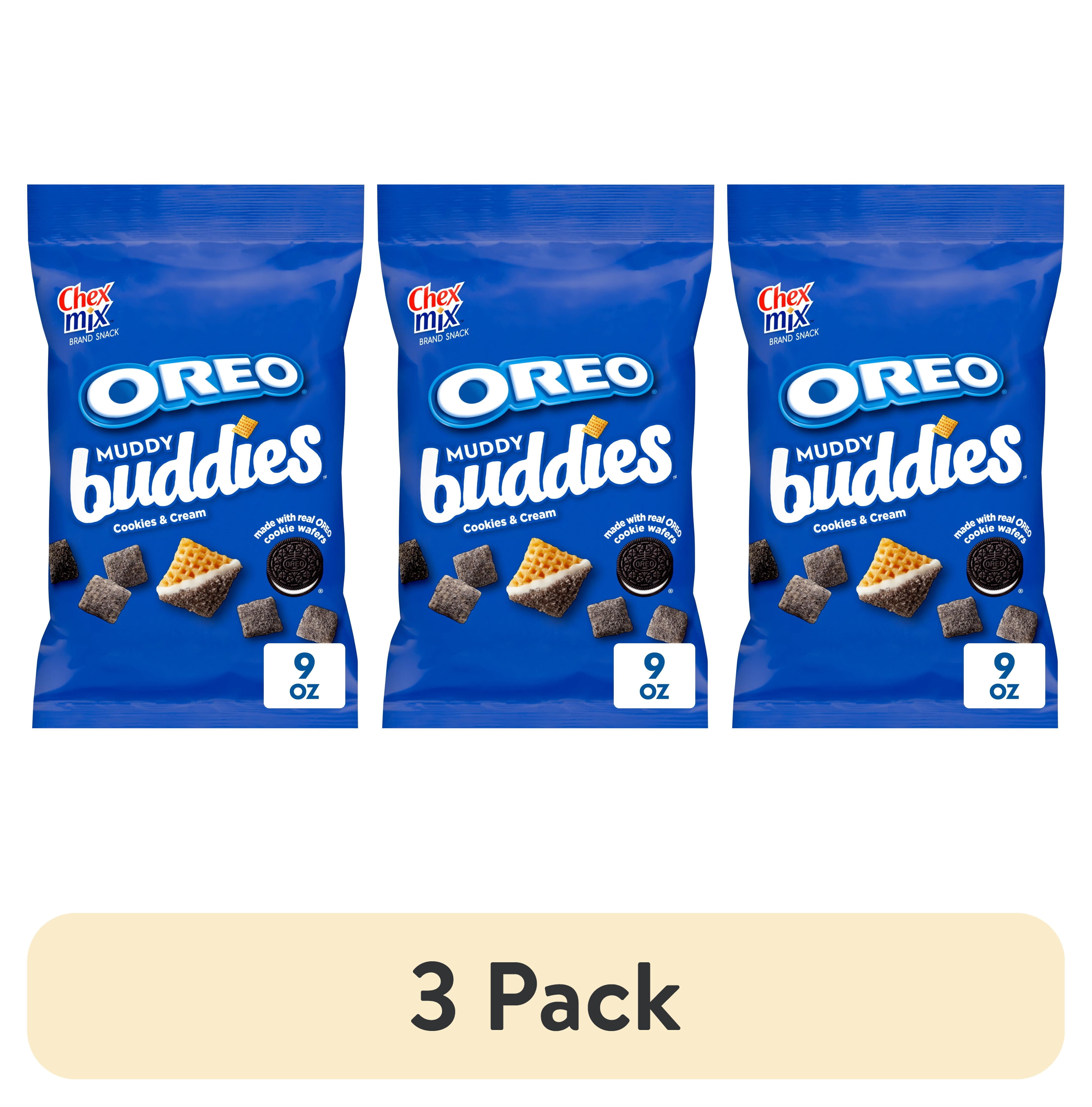 (3 pack) Chex Mix Muddy Buddies, OREO Cookies and Cream Snack Mix, 9 oz