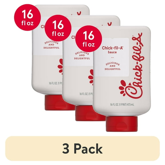 (3 pack) Chick-fil-A Dipping Sauce, 16 fl oz Squeeze Bottle
