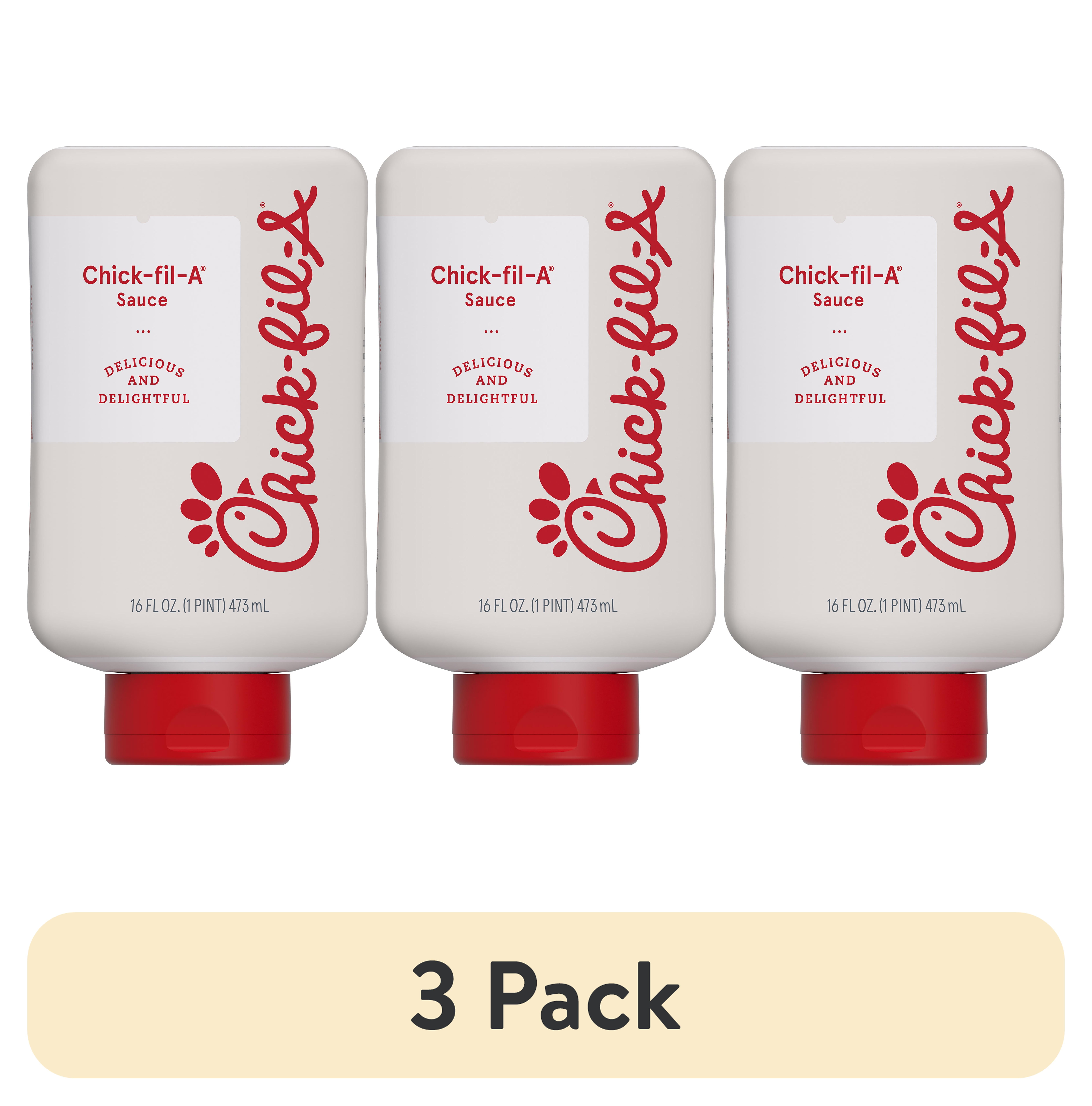 (3 pack) Chick-fil-A Dipping Sauce, 16 fl oz Squeeze Bottle