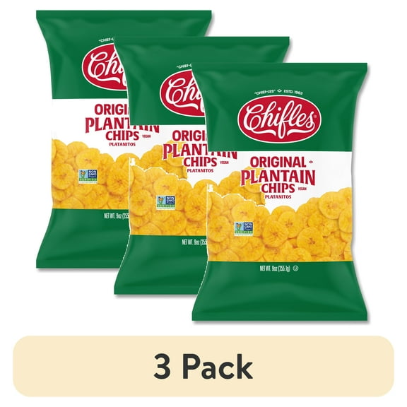 (3 pack) Chifles Natural Chips Everyday Healthy Snack, Natural, Gluten Free, Nut Free, Vegan, Kosher