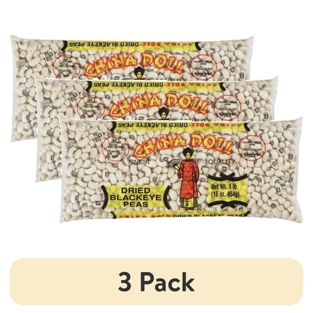 (3 pack) China Doll Dried Blackeye Peas, 16 oz Bag
