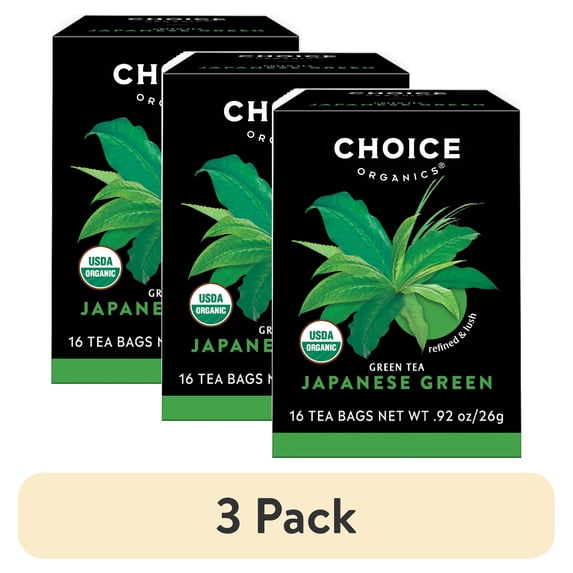 (3 pack) Choice Organic Premium Japanese Green Tea, 16 Count Box