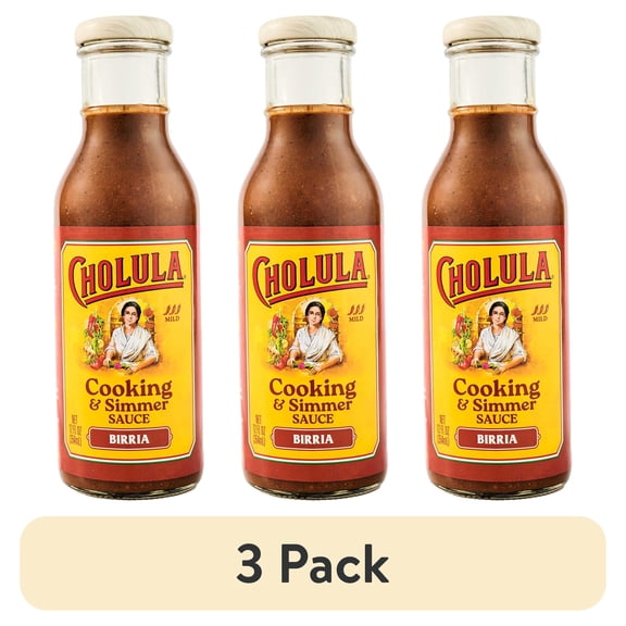 (3 pack) Cholula Birria Cooking & Simmer Sauce, 12.0 fl oz Bottle