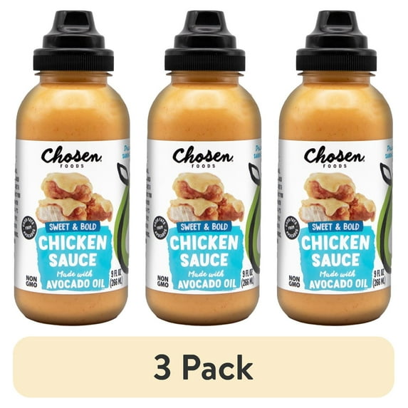(3 pack) Chosen Foods Chicken Sauce made with 100% Pure Avocado Oil 9 fl oz