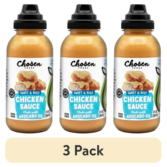 (3 pack) Chosen Foods Chicken Sauce made with 100% Pure Avocado Oil 9 fl oz