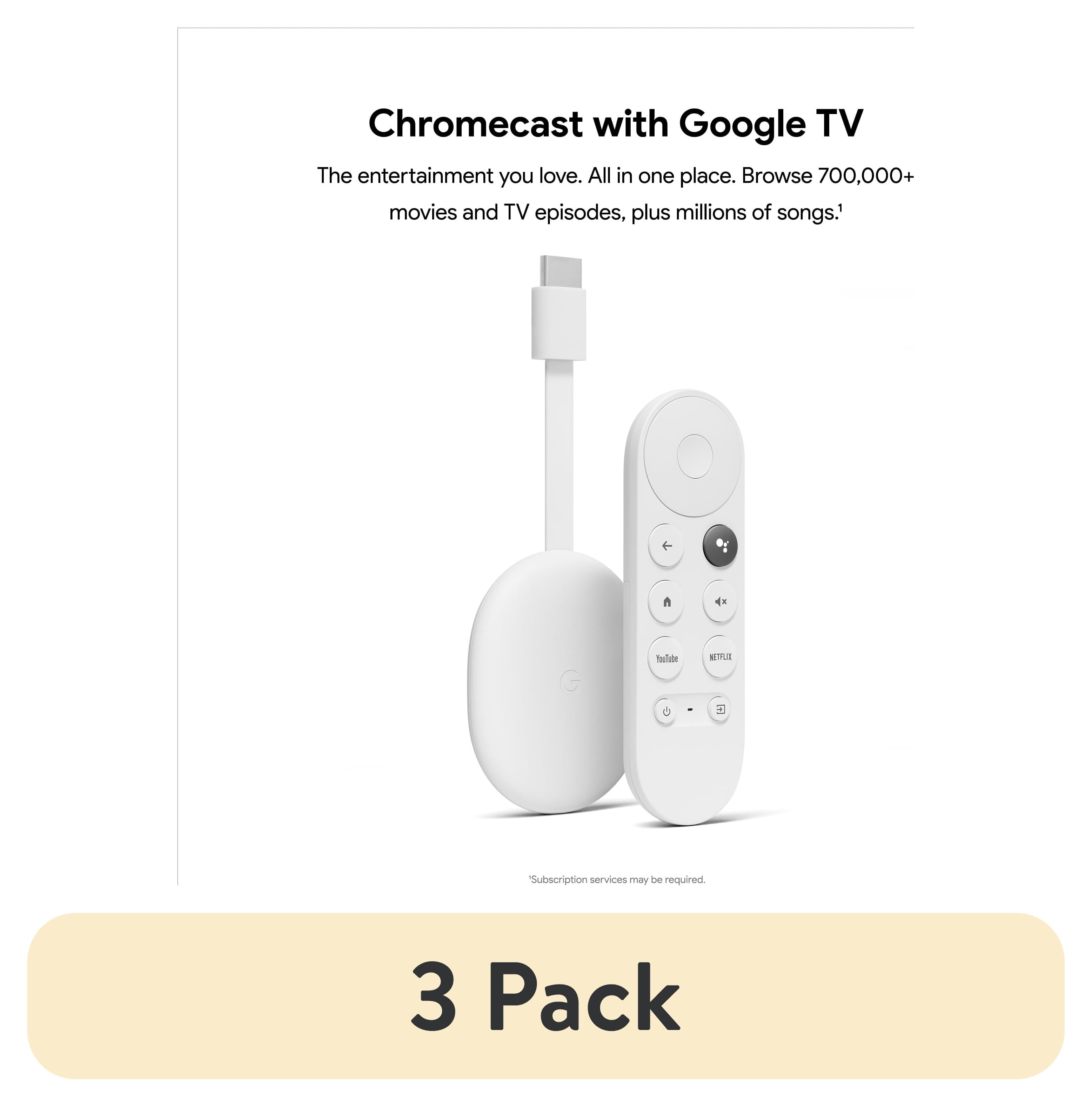 3 pack) Chromecast with Google TV - Streaming Entertainment in 4K
