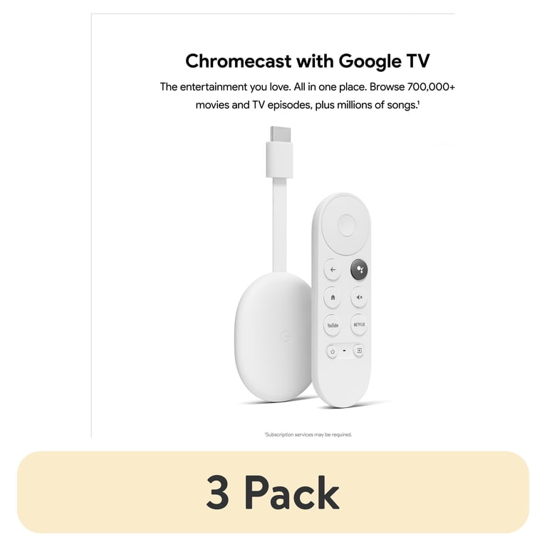 3 pack) Chromecast with Google TV - Streaming Entertainment in 4K
