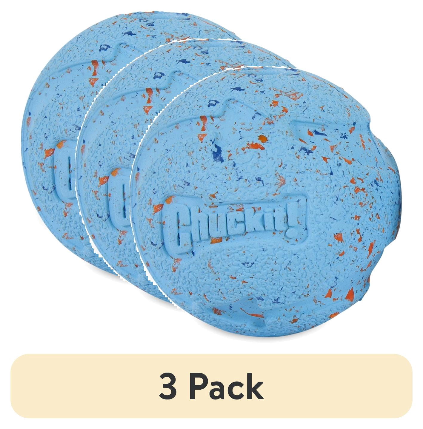 (3 pack) Chuckit! Rebounce Dog Ball Ecofriendly Rubber Fetch Toy For Dogs, Medium 2.5", For Breeds 20 to 60 lb, Pack of 2, Bright Blue