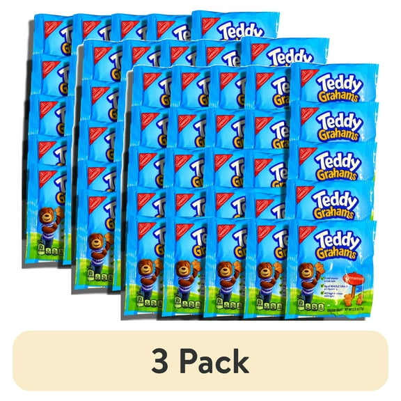 (3 pack) Cinnamon Teddy Bear Graham Crackers Snack Packs | .75 Oz | 25 Total