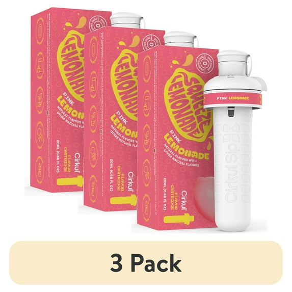 (3 pack) Cirkul Squeeze Pink Lemonade Flavor Cartridge, Drink Mix, 1-Pack