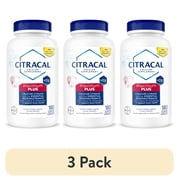 (3 pack) Citracal Maximum Plus Calcium Supplement with Vitamin D3 for Bone Health, 180 Coated Caplets