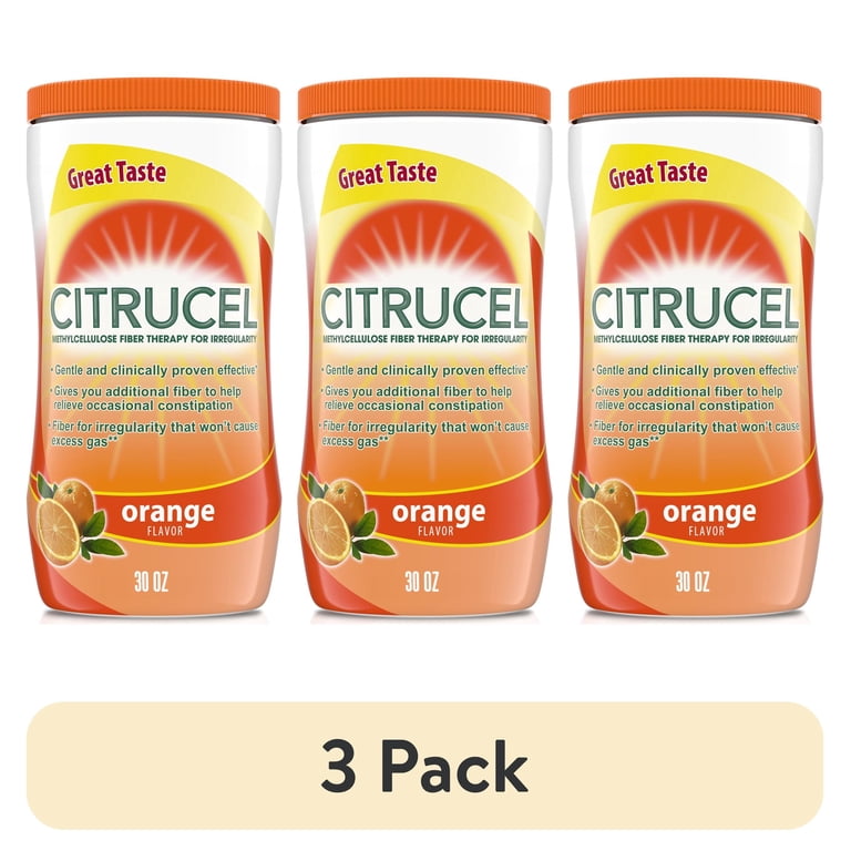 citrucel methylcellulose glp-1 (3 pack) Citrucel Fiber Powder for Occasional Constipation Relief, Orange  Flavor